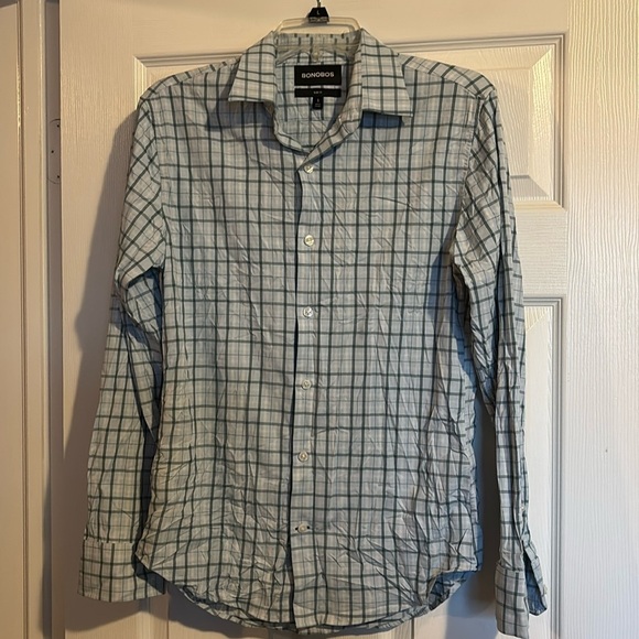 Bonobos men’s blue nylon blend button down shirt size small - Picture 1 of 8